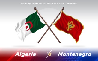 Algeria versus Montenegro Two Countries Flags - Illustration