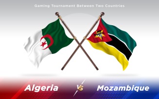 Algeria versus Mozambique Two Countries Flags - Illustration