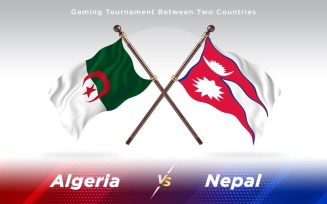 Algeria versus Nepal Two Countries Flags - Illustration