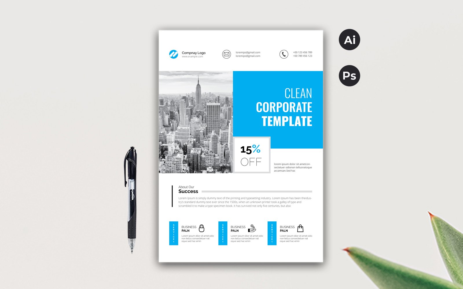 Template #159363 Flyer Business Webdesign Template - Logo template Preview