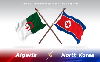 Algeria versus North Korea Two Countries Flags - Illustration