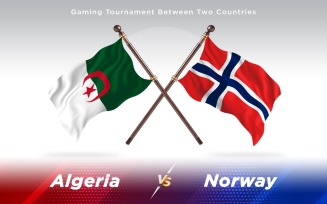 Algeria versus Norway Two Countries Flags - Illustration