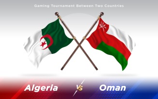 Algeria versus Oman Two Countries Flags - Illustration