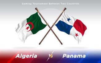 Algeria versus Panama Two Countries Flags - Illustration