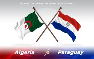 Algeria versus Paraguay Two Countries Flags - Illustration