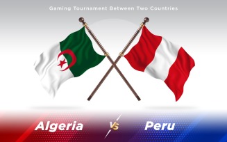 Algeria versus Peru Two Countries Flags - Illustration