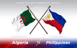 Algeria versus Philippines Two Countries Flags - Illustration