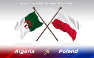 Algeria versus Poland Two Countries Flags - Illustration