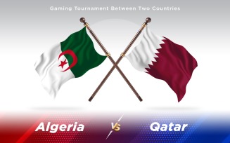 Algeria versus Qatar Two Countries Flags - Illustration