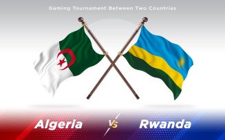 Algeria versus Rwanda Two Countries Flags - Illustration