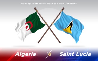 Algeria versus Saint Lucia Two Countries Flags - Illustration