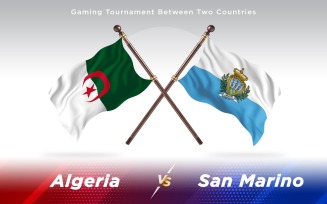 Algeria versus San Marino Two Countries Flags - Illustration