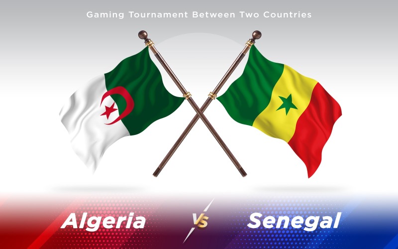 Algeria versus Senegal Two Countries Flags - Illustration