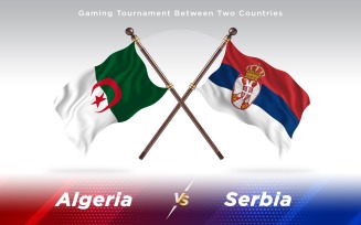 Algeria versus Serbia Two Countries Flags - Illustration