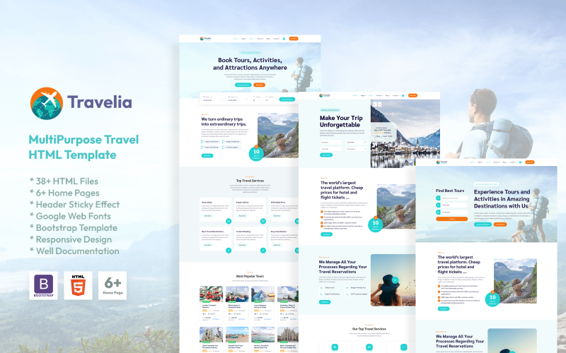 Travelia - Tour and Travel Agency Website Template