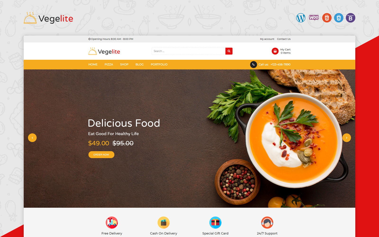 "Vegelite - Responsive" Bootstrap WooCommerce Thema №159341
