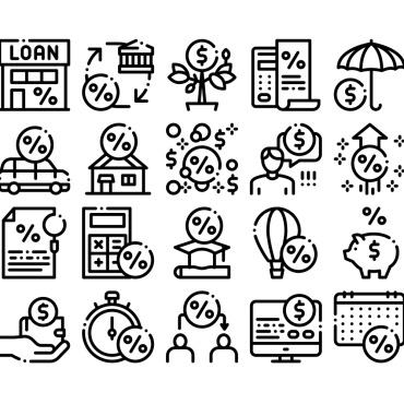 Loan Collection Icon Sets 159524