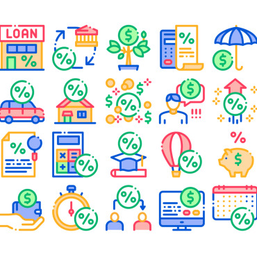 Loan Collection Icon Sets 159534