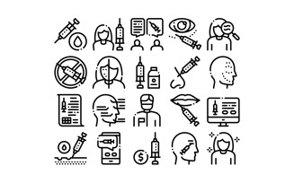 Injections Collection Elements Set Vector Icon