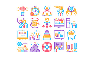 Mentor Relationship Collection Set Vector Icon