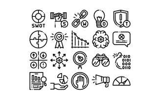 Swot Analysis Strategy Collection Set Vector Icon