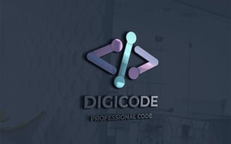 Digital Code Logo Template