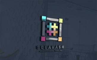 Square Hashtag Logo Template