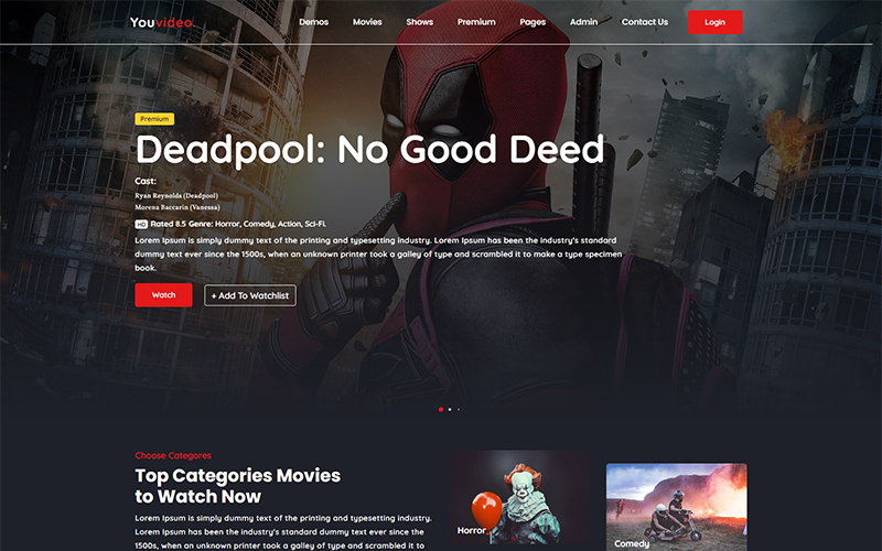 Bootstrap You-video streaming Web Sitesi #159994