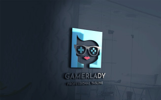Gamer Lady Logo Template