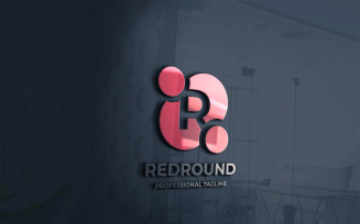 Red Round Letter Logo Template
