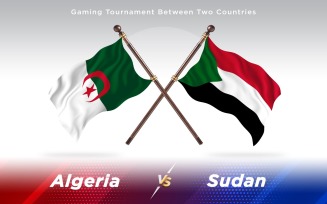 Algeria versus Sudan Two Countries Flags - Illustration