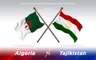 Algeria versus Tajikistan Two Countries Flags - Illustration
