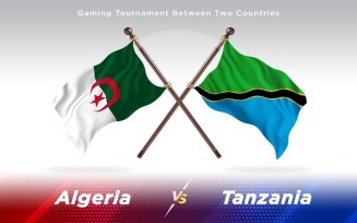Algeria versus Tanzania Two Countries Flags - Illustration