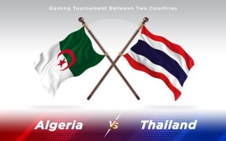 Algeria versus Thailand Two Countries Flags - Illustration