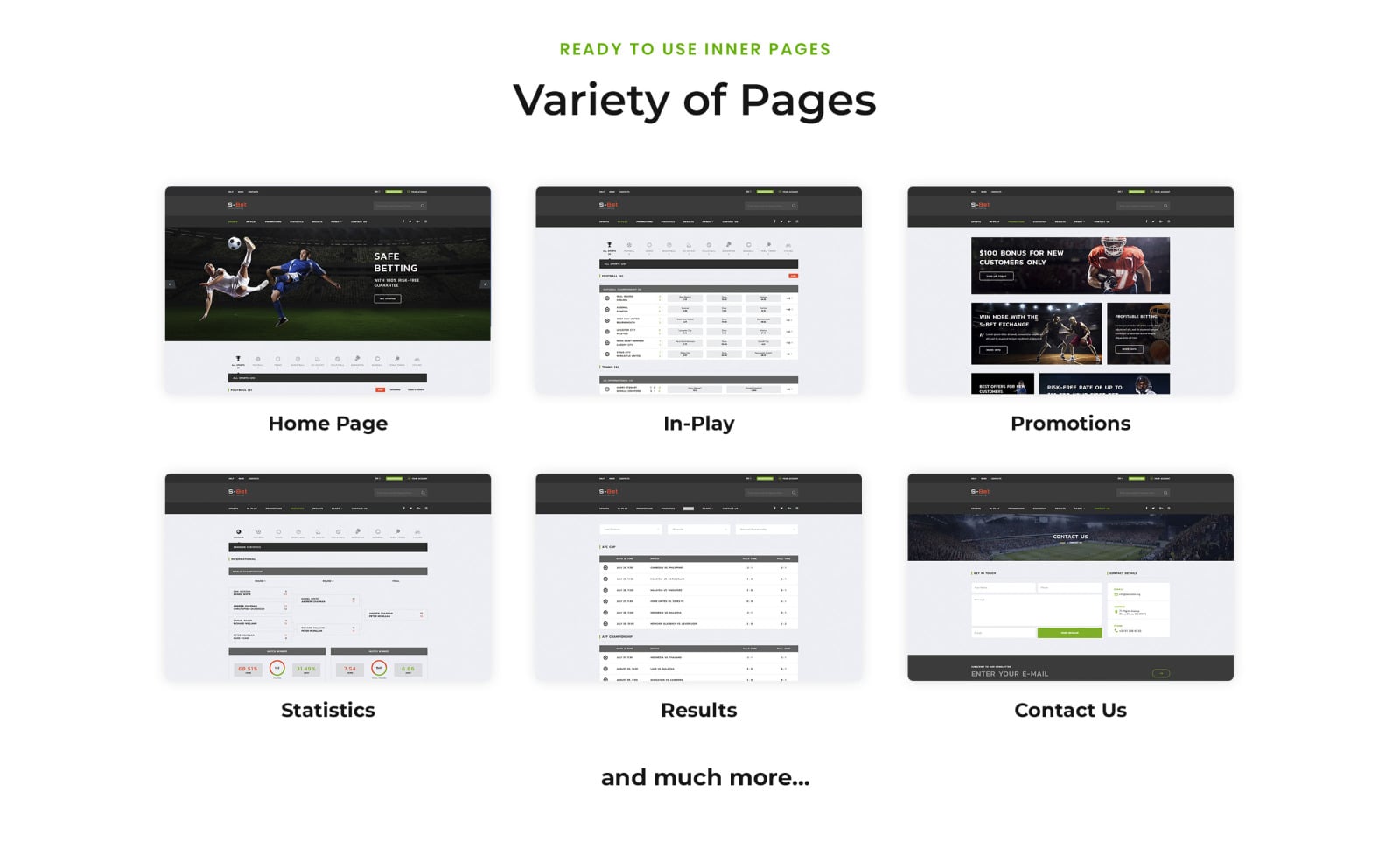 SBet Online Betting Multipage HTML site Template