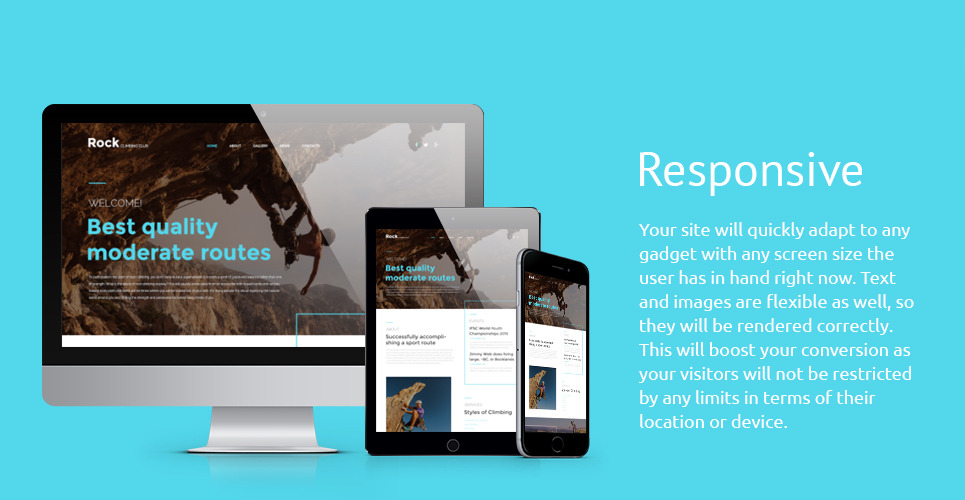 Rock Climbing Club site Template 57643 TemplateMonster