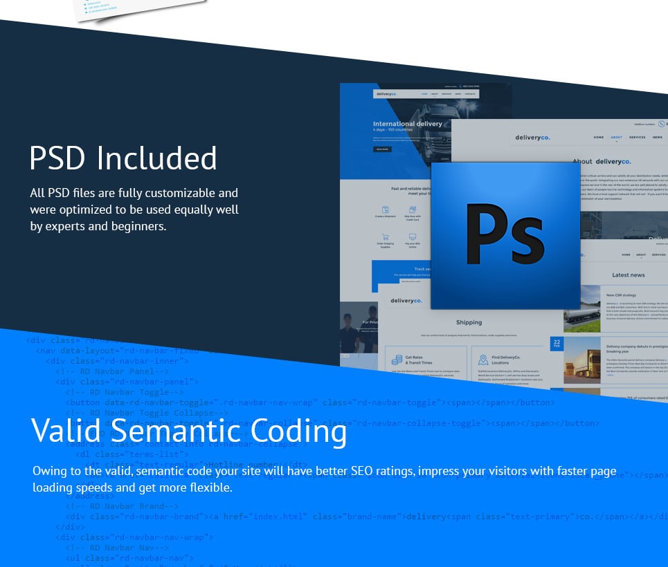 Delivery Services Website Template #58066 - TemplateMonster