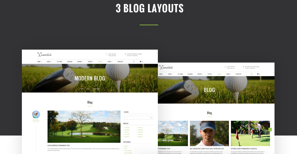 Golf Club Responsive Website Template TemplateMonster