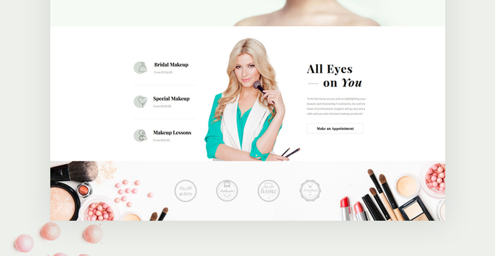 Makeup Artist & Cosmetics Responsive site Template