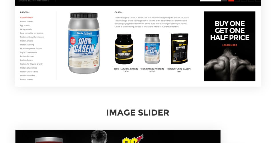 Hard Gainer Sports Nutrition Store Responsive Magento Theme