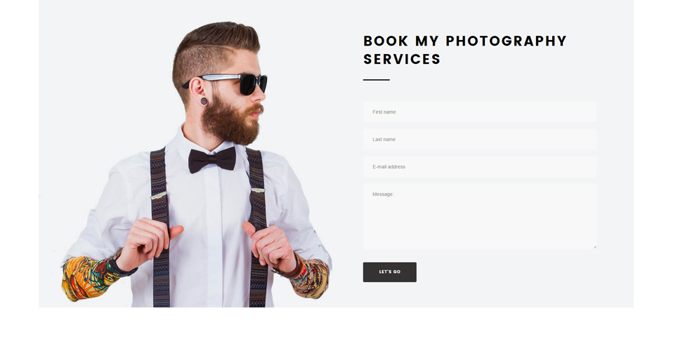 One Page Freelancer Photographer Portfolio WordPress Theme