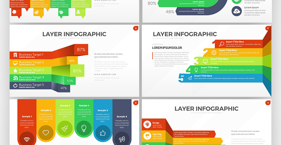 Layer Infografik PowerPoint-Vorlage #63824 - TemplateMonster