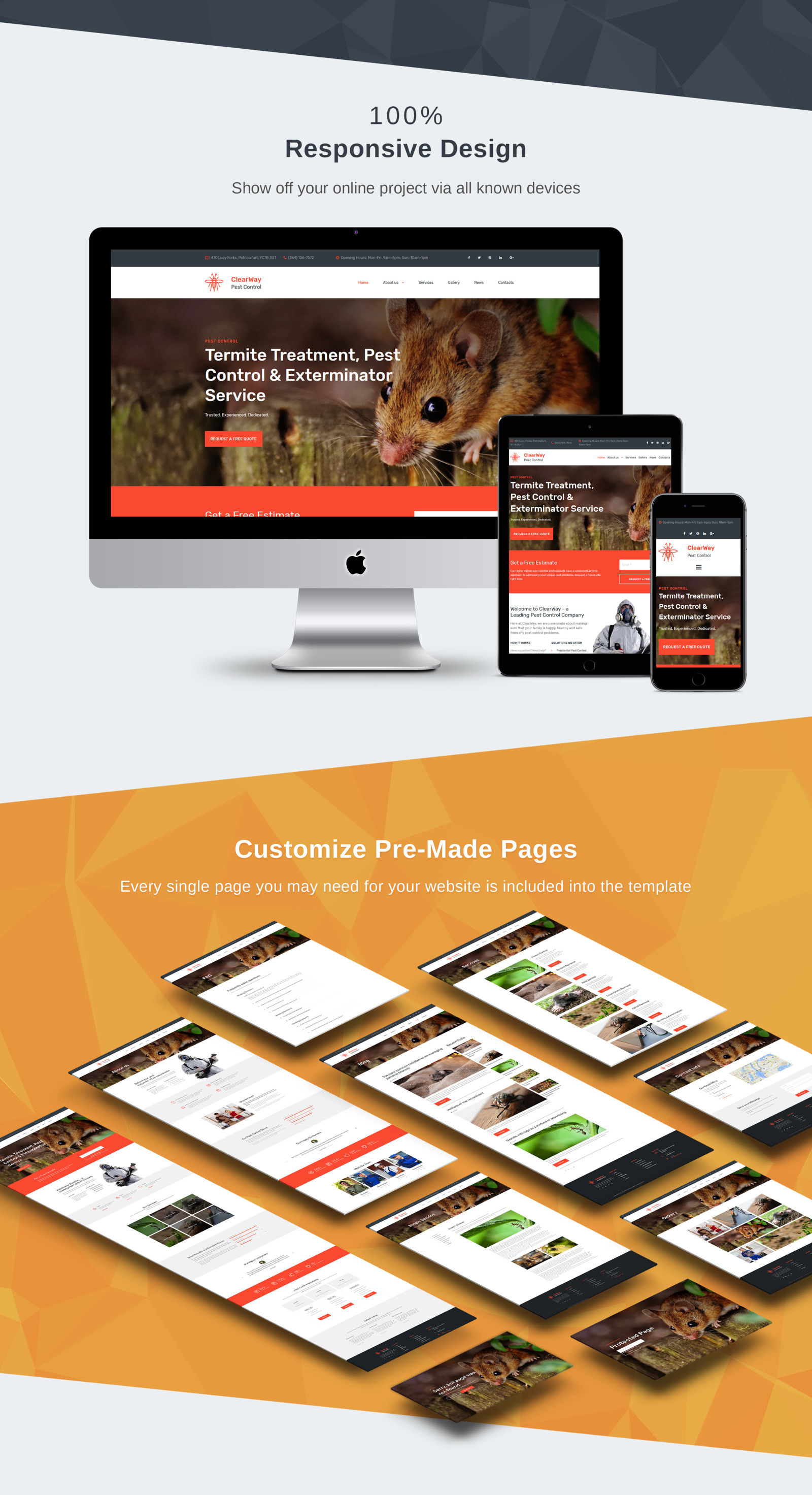 ClearWay Pest Control Premium Moto CMS 3 Template