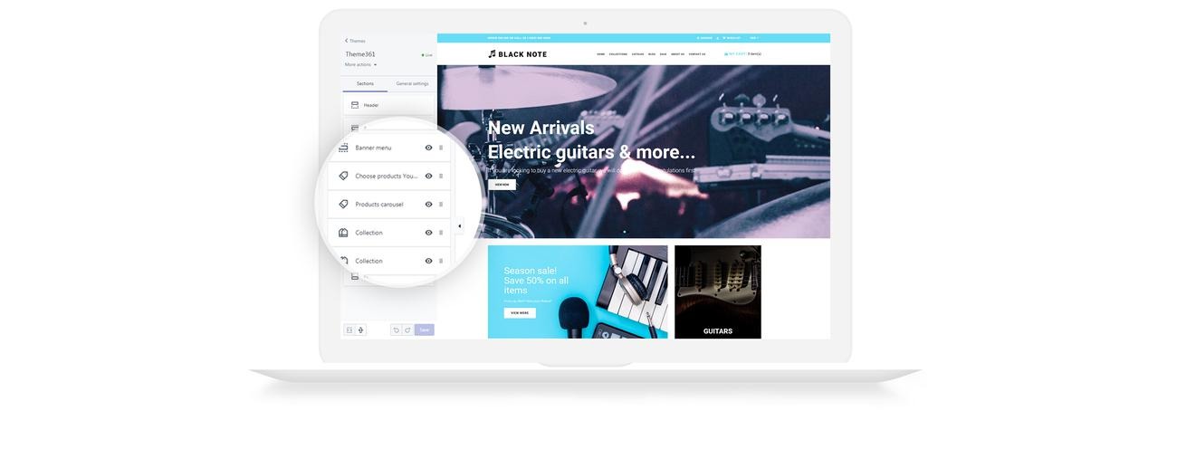 Black Note Music Store Shopify Theme Templatemonster