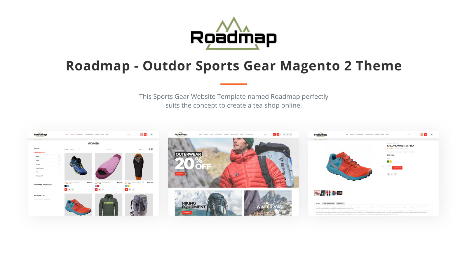Roadmap Outdoor Sports Gear Store Template Magento Theme