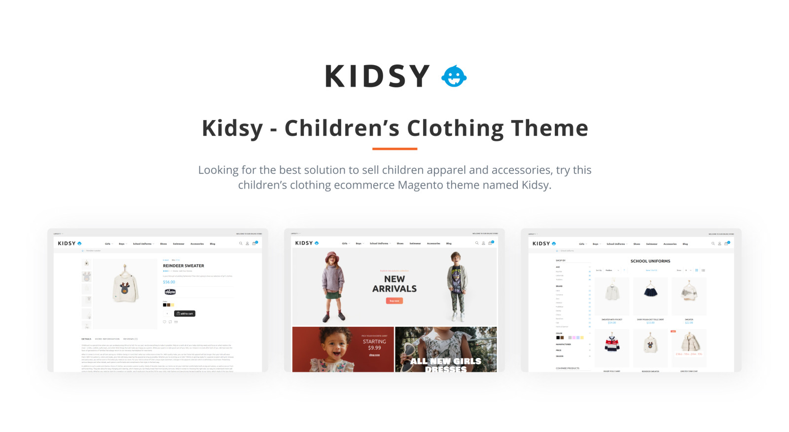 Kidsy Children`s Clothing Magento Theme