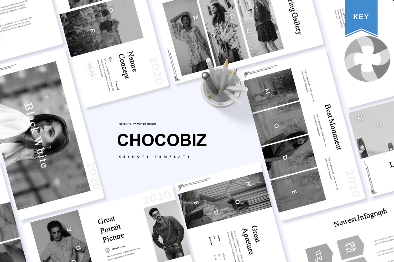 black and white keynote template free