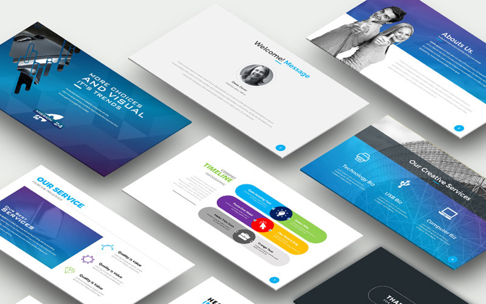 Technology Clean PowerPoint template - TemplateMonster