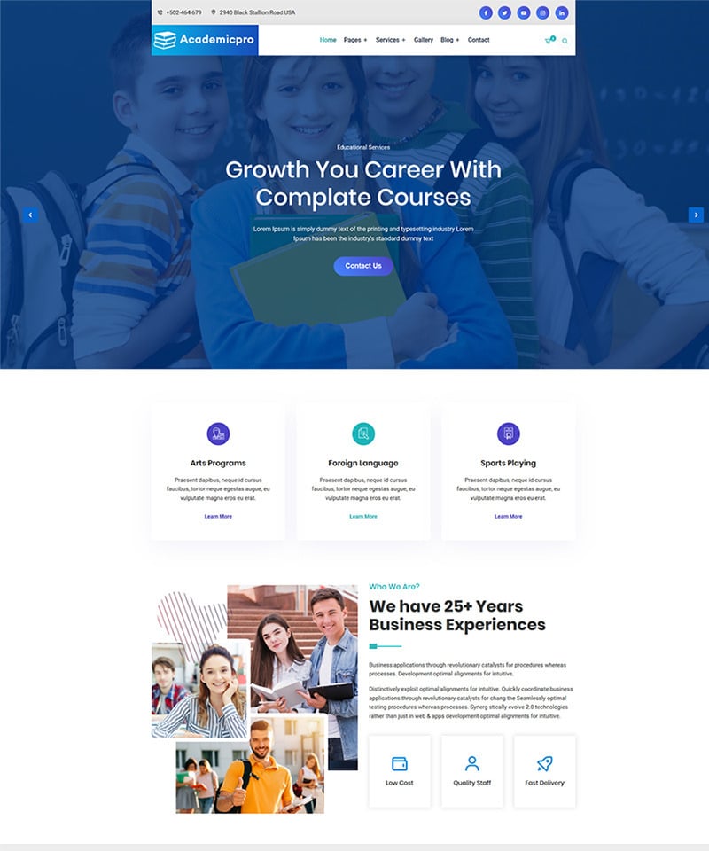 Academicpro Website Template #101565 - TemplateMonster