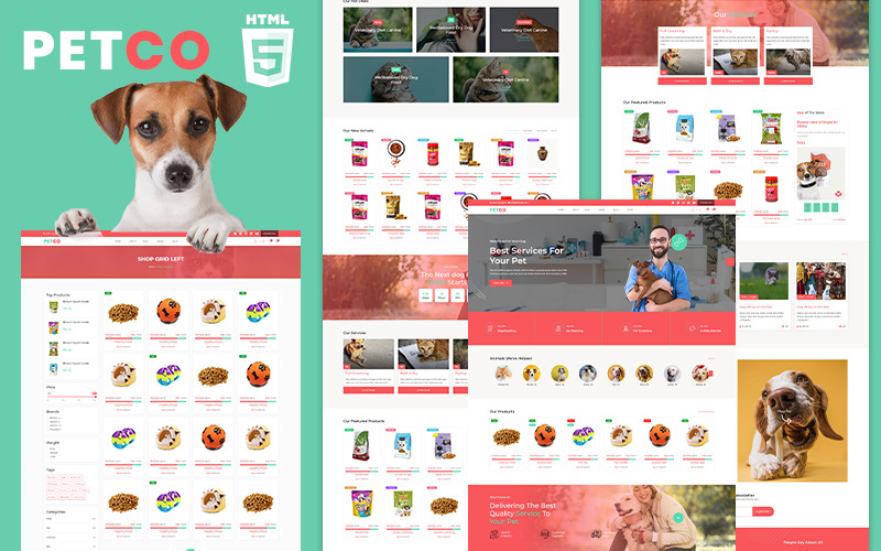 Petco Pet and animal Shop site Template